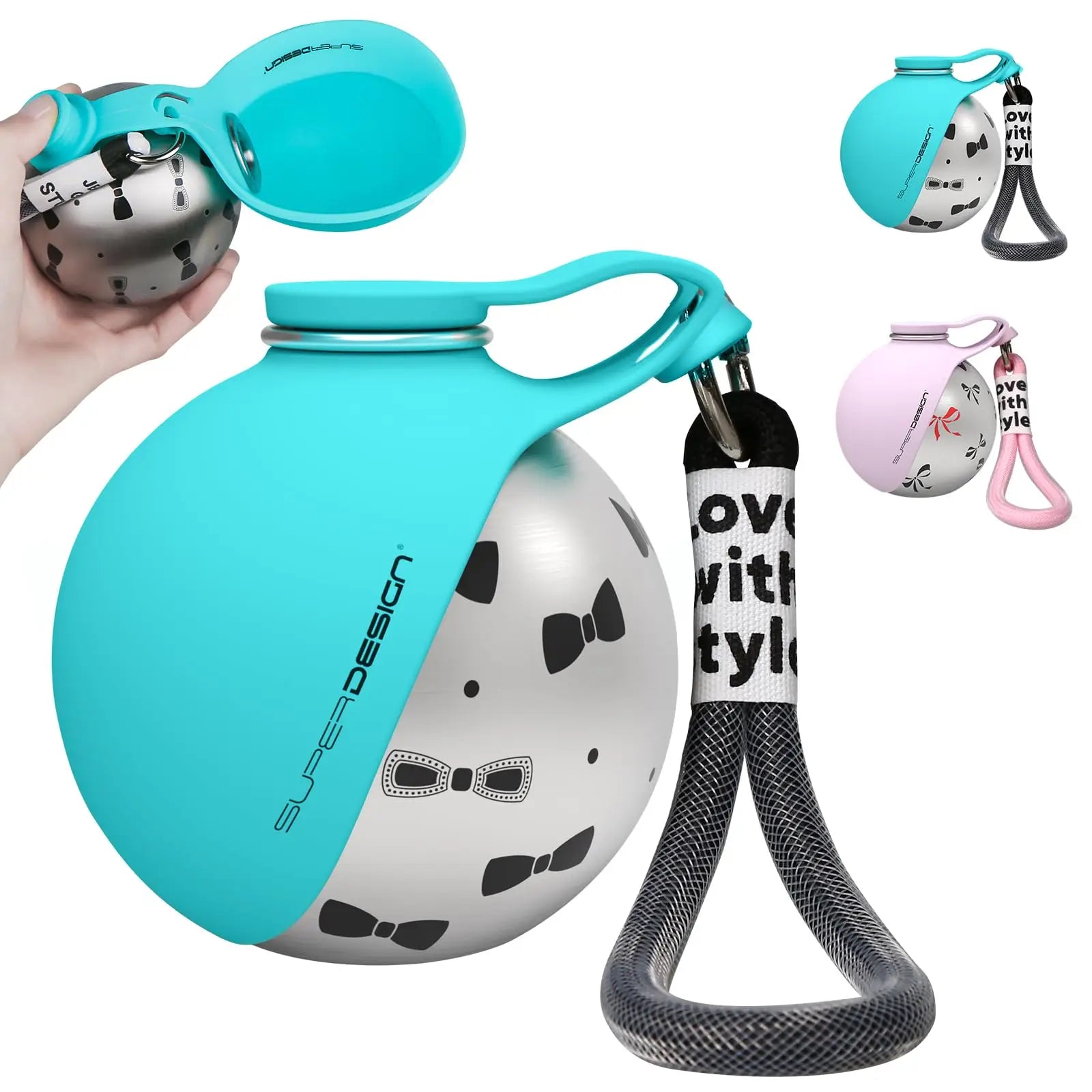 Petorao 2-in-1 Portable Dog Water Bottle — Leak-Proof, Stainless Steel & Silicone