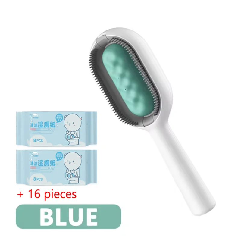 3-in-1 Cat Brush Long Hair Remover Brush for Dog Cat Silicone Pet Grooming Comb with Wipe and Water Tank Pet Product Accessories