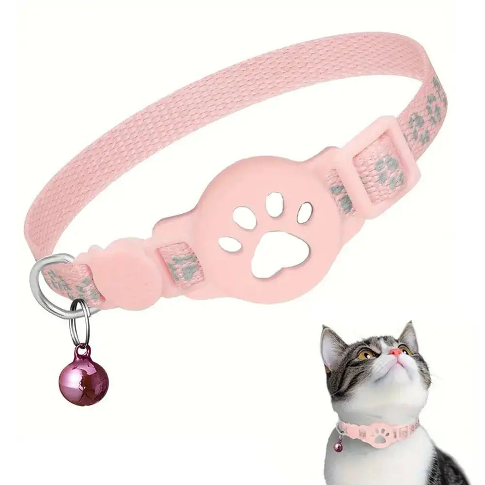 Cat Locator Collar Lightweight Adjustable Real Time GPS Tracking Outside Reflective Strips For Night Safety Enhance Pet Safety