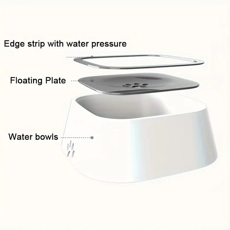 Petorao No-Spill Slow Water Bowl — Anti-Splash Dog Water Feeder Dish