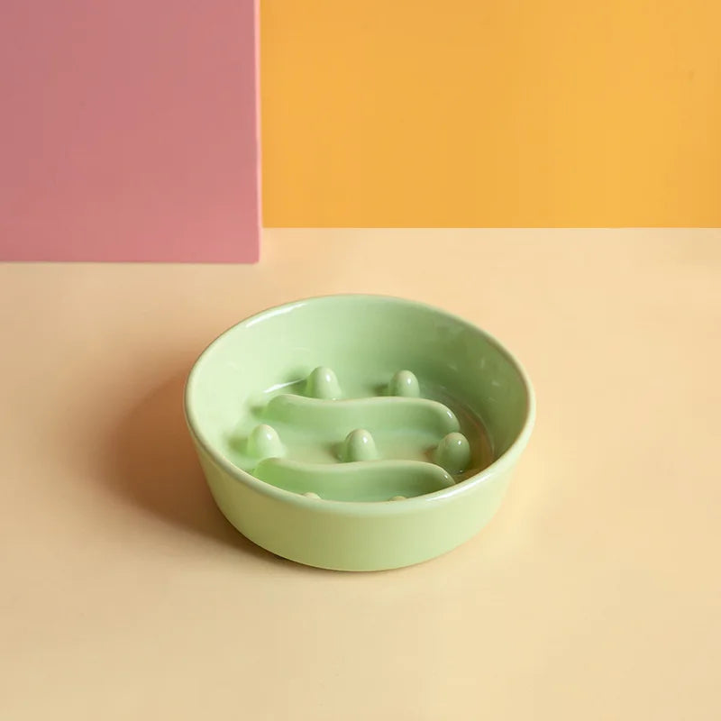 1-piece ceramic slow feed bowl anti-choking slow feed bowl pet bowl spill-proof bowl cat food bowl cat bowl dog bowl