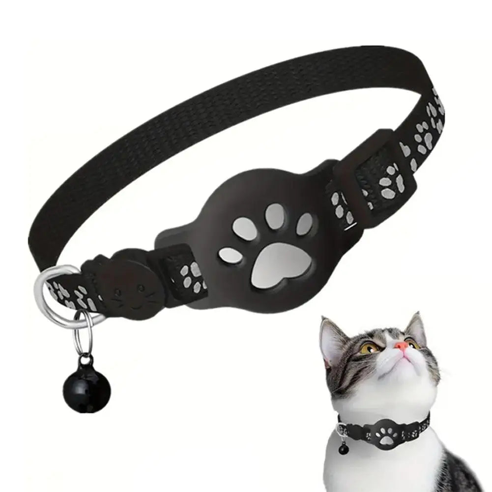 Cat Locator Collar Lightweight Adjustable Real Time GPS Tracking Outside Reflective Strips For Night Safety Enhance Pet Safety