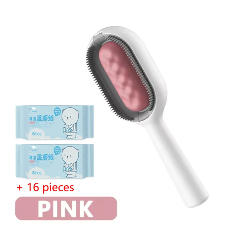 3-in-1 Cat Brush Long Hair Remover Brush for Dog Cat Silicone Pet Grooming Comb with Wipe and Water Tank Pet Product Accessories