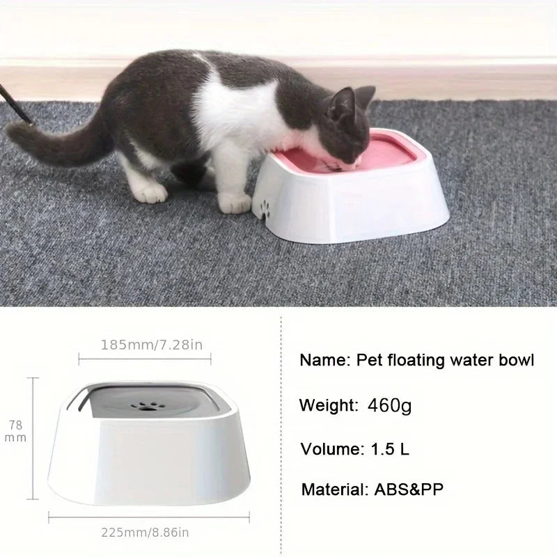 Petorao No-Spill Slow Water Bowl — Anti-Splash Dog Water Feeder Dish