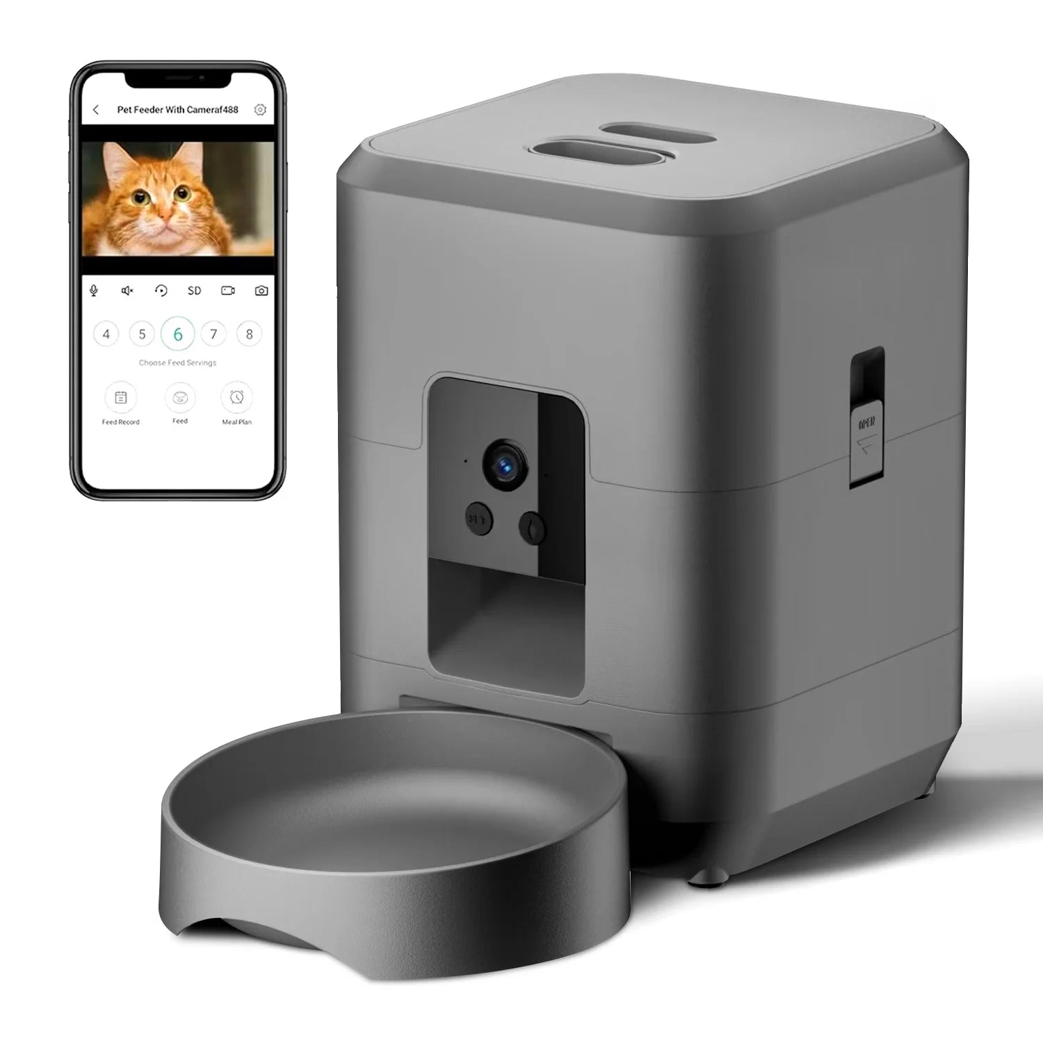 Petorao Smart WiFi Pet Feeder — Automatic, 2L with Camera & Timer