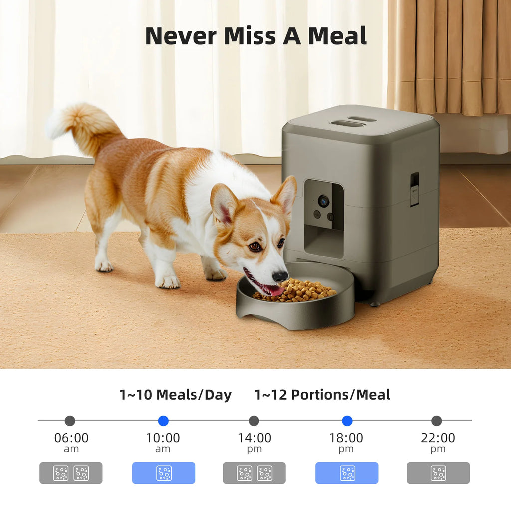Petorao Smart WiFi Pet Feeder — Automatic, 2L with Camera & Timer