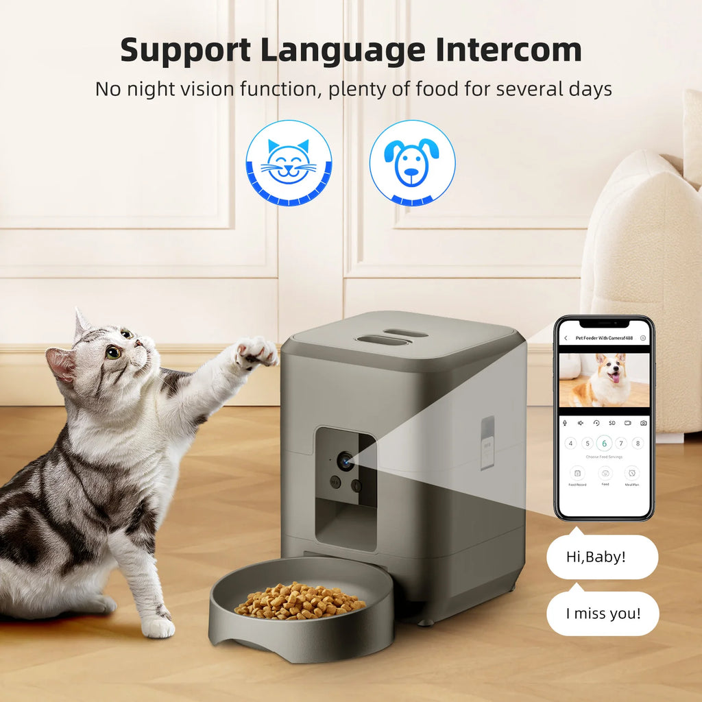 Petorao Smart WiFi Pet Feeder — Automatic, 2L with Camera & Timer