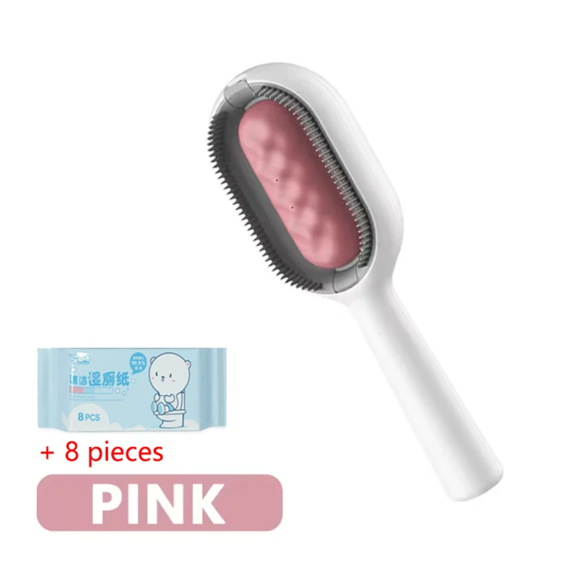 3-in-1 Cat Brush Long Hair Remover Brush for Dog Cat Silicone Pet Grooming Comb with Wipe and Water Tank Pet Product Accessories