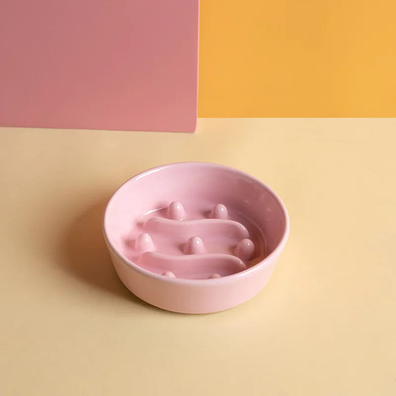 1-piece ceramic slow feed bowl anti-choking slow feed bowl pet bowl spill-proof bowl cat food bowl cat bowl dog bowl