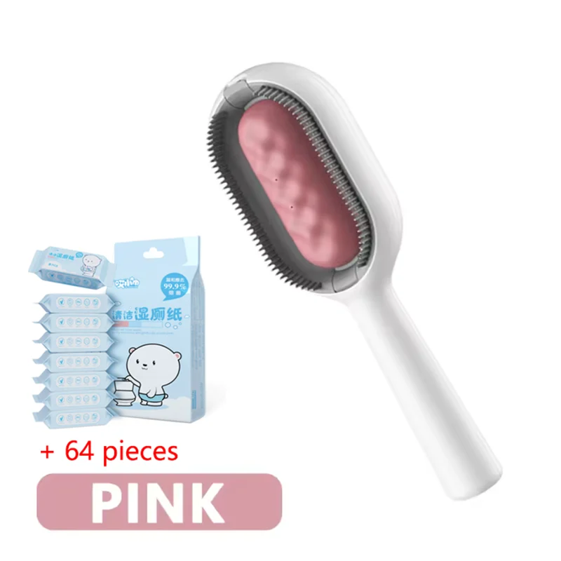 3-in-1 Cat Brush Long Hair Remover Brush for Dog Cat Silicone Pet Grooming Comb with Wipe and Water Tank Pet Product Accessories