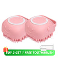 Petorao 2-in-1 Pet Bathing Brush — Silicone Massage & Shampoo Dispenser for Dogs & Cats