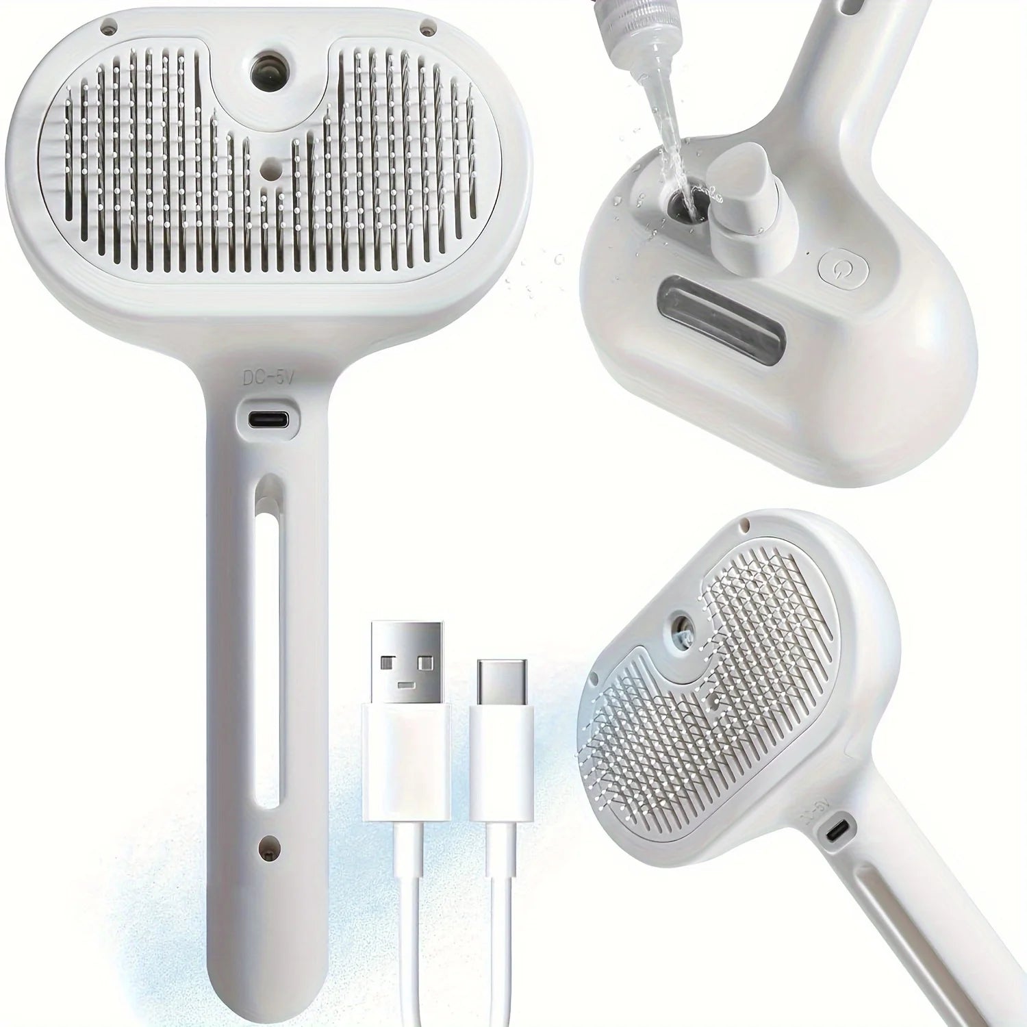 Petorao 2-in-1 Pet Grooming Spray Comb — Dematting Brush with Water Mist for Cats & Dogs